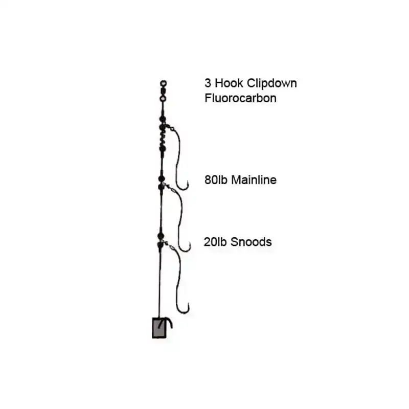 Shop Nu 3 Hook Clipdown Fluorocarbon Rig