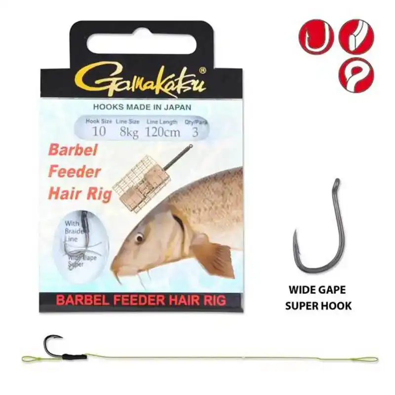 Feeder Barbel Hair Rig - Braided - Haak: 10 - 8 kg - 120 cm Weekendaanbieding