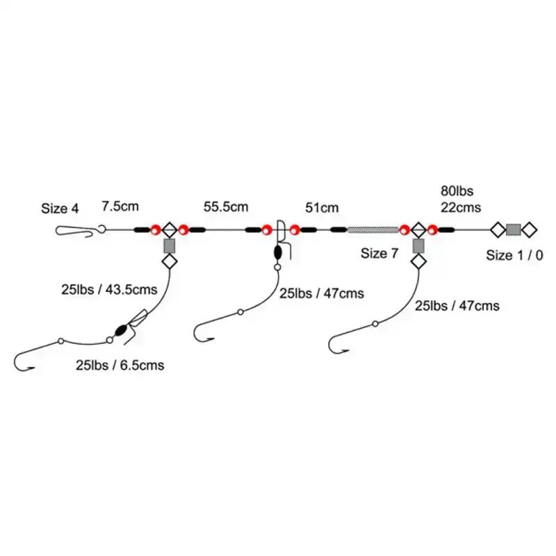 Op = Op 3 Hook Loop Rigs - Haak: 4