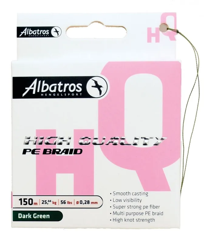 Direct Verzonden Albatros Hq Braid Dark Green 150 m - Gevlochten lijn 0.08 Mm