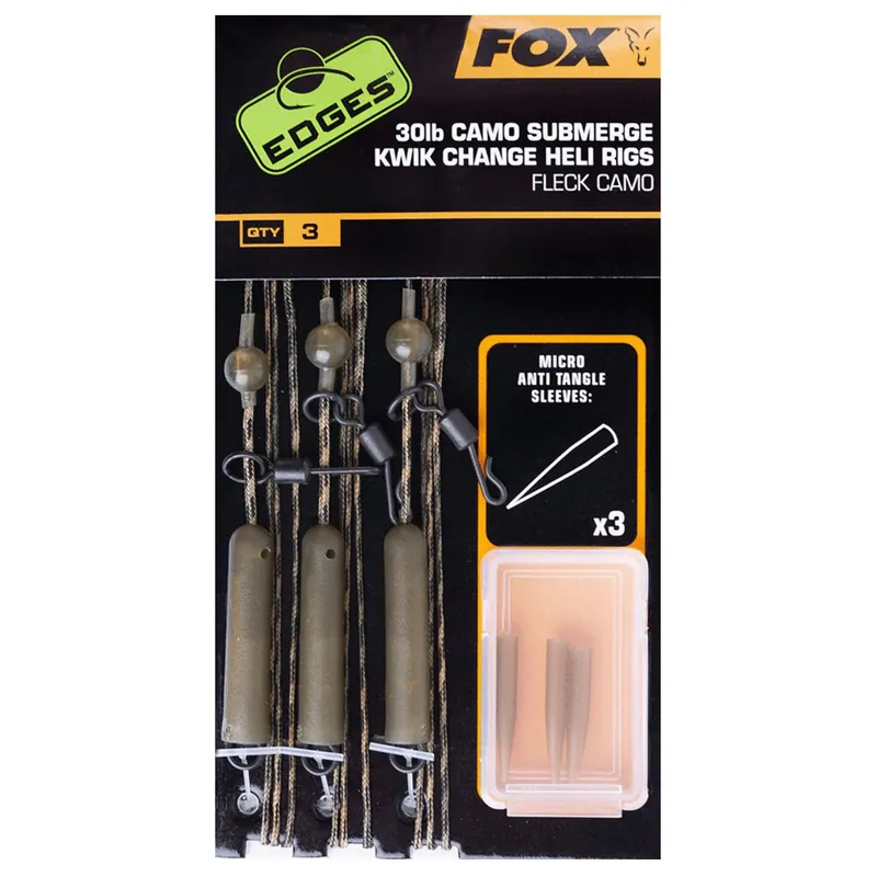 Express Levering Fox Edges Camo Submerge Heli Rigs Kwik Change Kit 40lb - Leaders - 40 lb