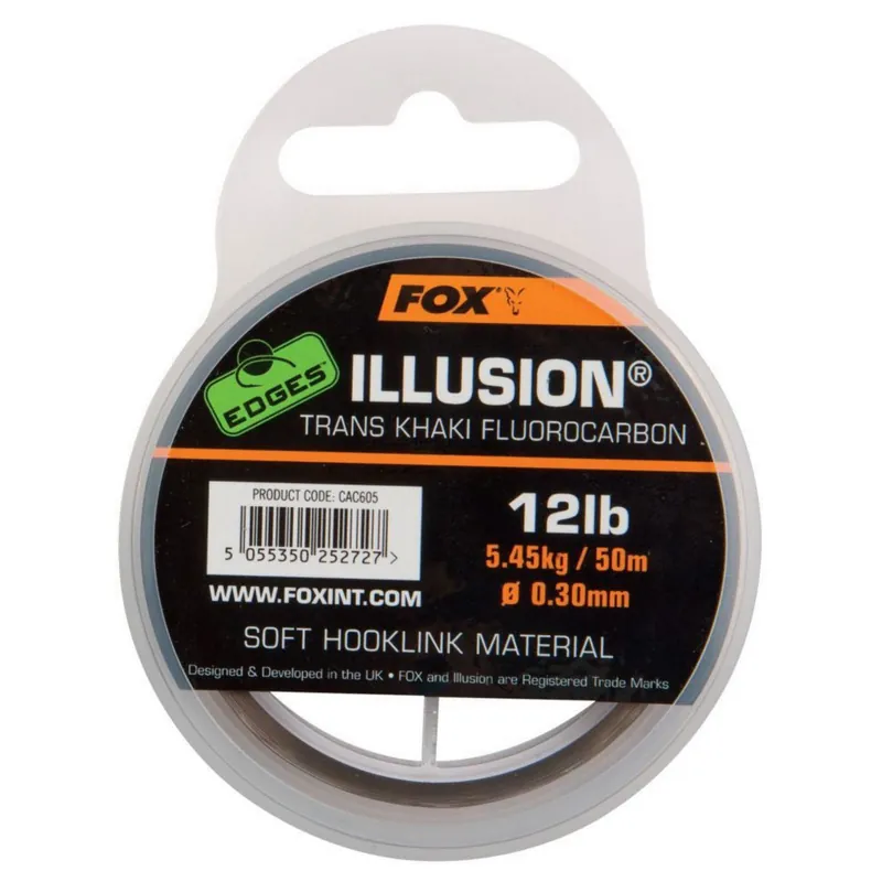 Snelle Levering Fox Edges Illusion Soft Hooklink X 50m 0.35mm 16lb 7.27kg Trans Khaki - Onderlijn- & leadermateriaal - 50 m 16 lb