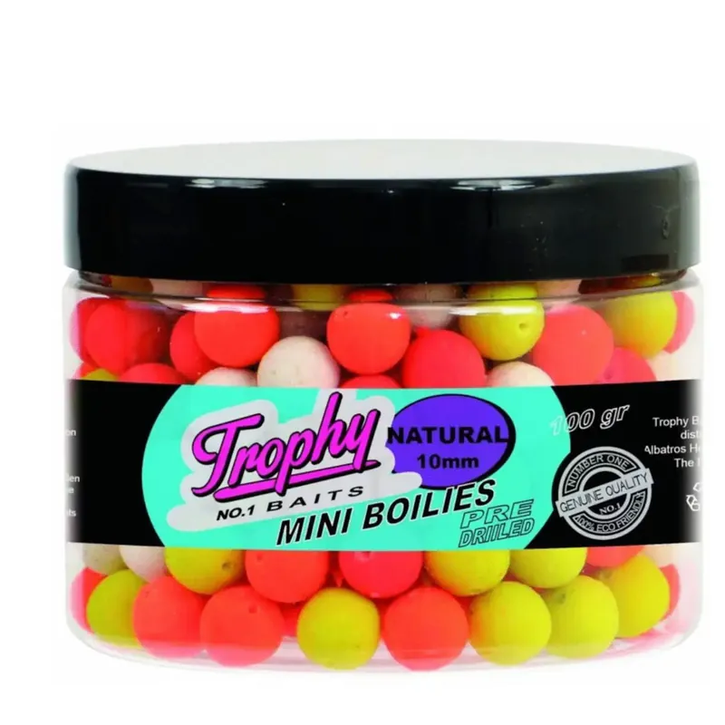 Laatste Kans Trophy Baits Mini Boilie Natural - Aas - 10 mm 70 g