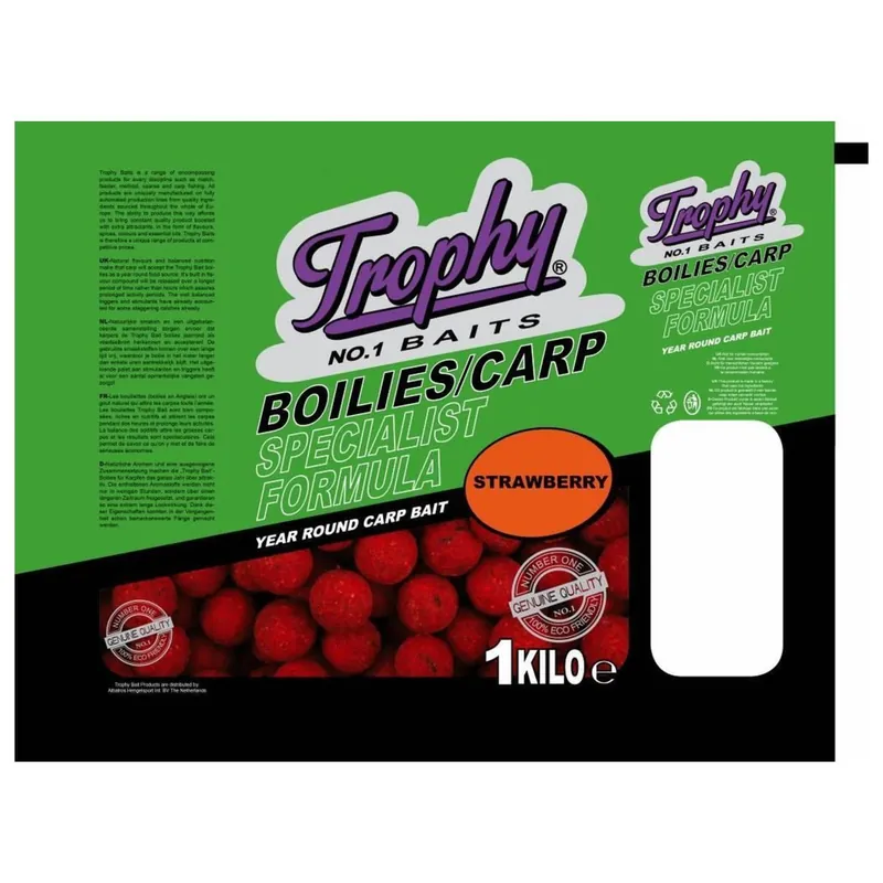 Express Levering Trophy Baits Boilies Strawberry - Aas - 20 mm 1 kg