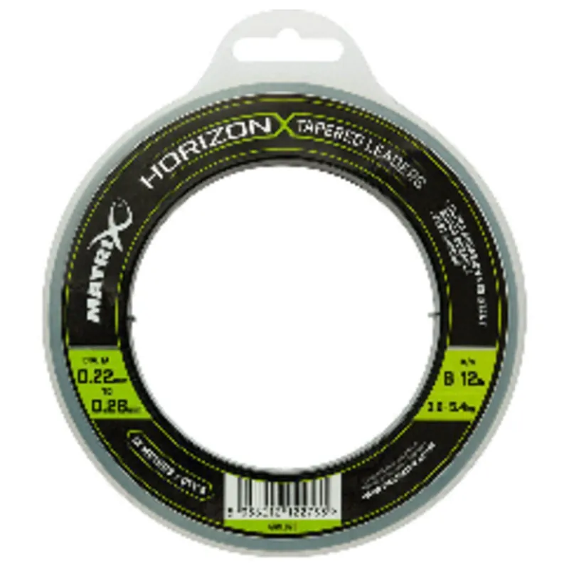 Matrix Horizon X Tapered Shock Leader - 8lb / 12lb - Leader - 12 m 5 stuks Gecertificeerd