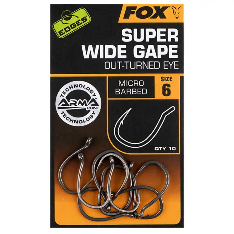 Snelle Levering Fox Edges Armapoint Super Wide Gape (Outturned Eye) - Haak - Size 6