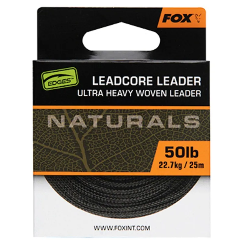 Fox Naturals Leadcore 25m 50lb /22.7kg - Leader - Flitsaanbieding