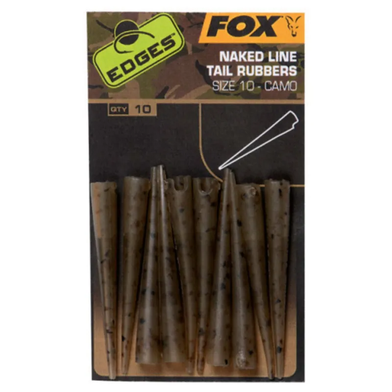 Fox Edges Camo Naked Line Tail Rubbers Size 10 X 10 - Systeem componenten - 10 stuks Size 10 Weekendaanbieding