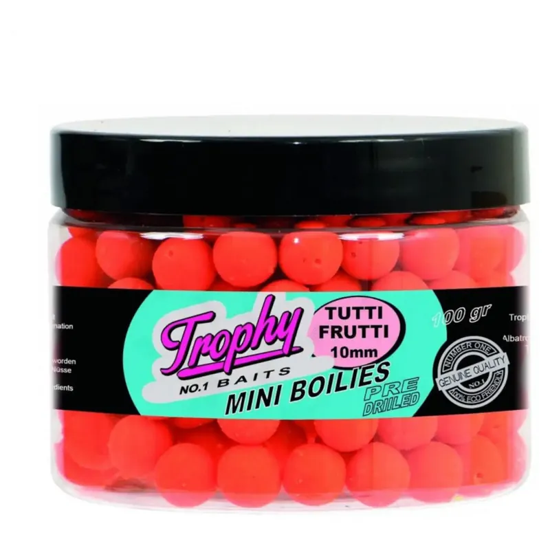Beperkte Voorraad Trophy Baits Mini Boilie Tutifrutti - Aas - 10 mm 70 g