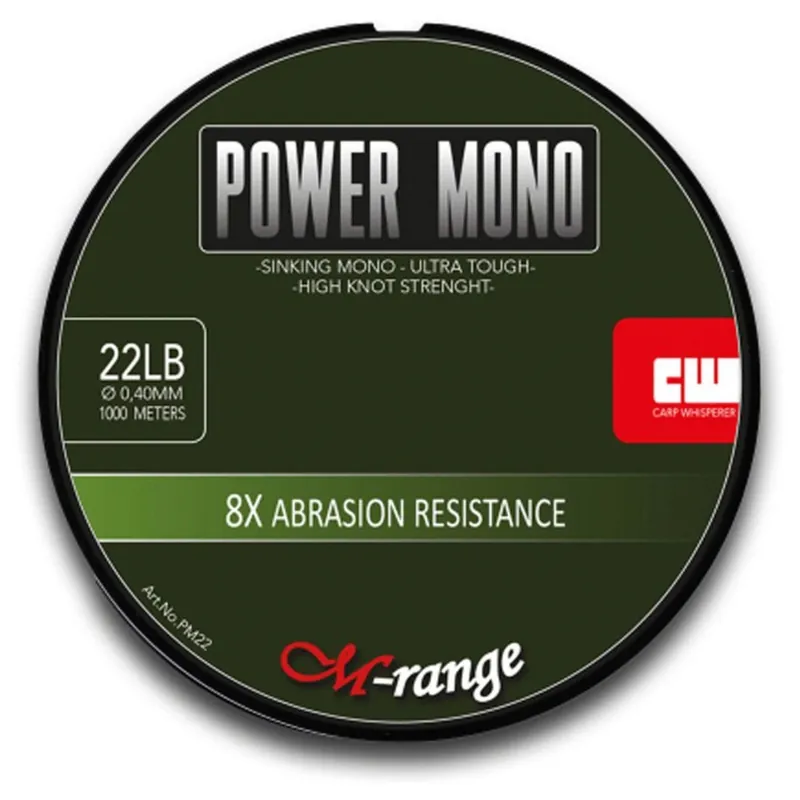 Carp Whisperer Power Mono 1000m Spoel - Karper kleinmateriaal - 40/00_22lb Shop Nu