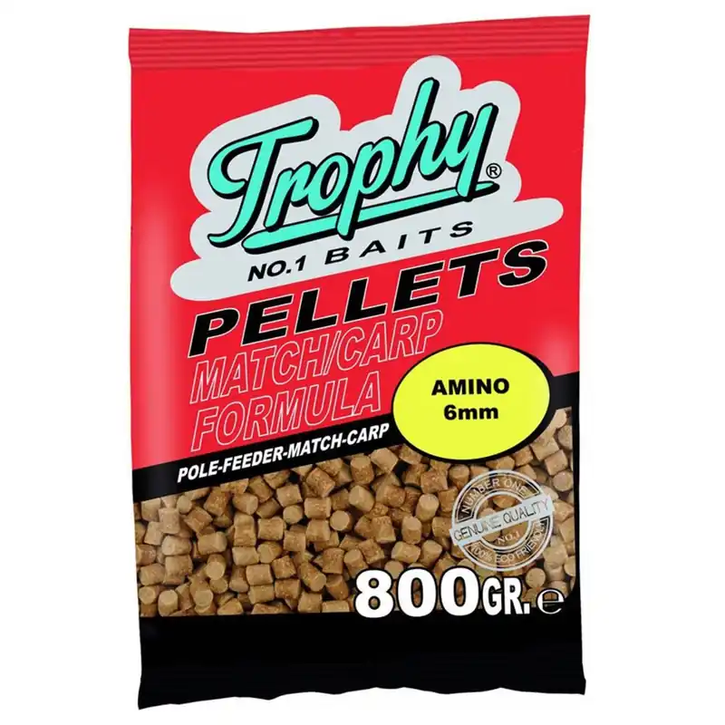 Flitsaanbieding Trophy Baits Amino Pellets - Aas - 6 mm 800 g