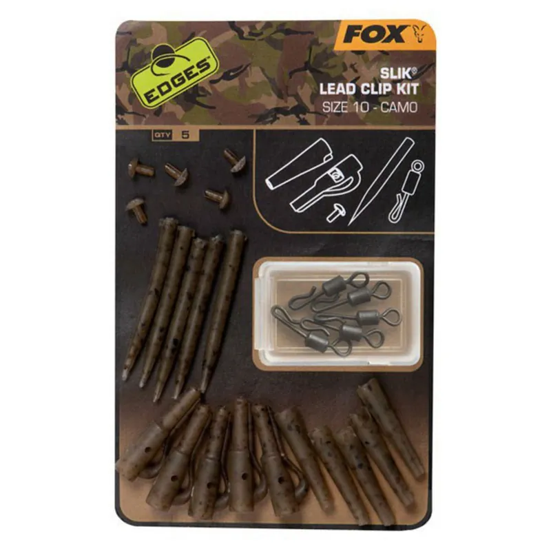 Fox Edges Camo Slik Lead Clip Kit Size 10 X 5 - Systeem componenten - 5 stuks Size 10 Goedkoop