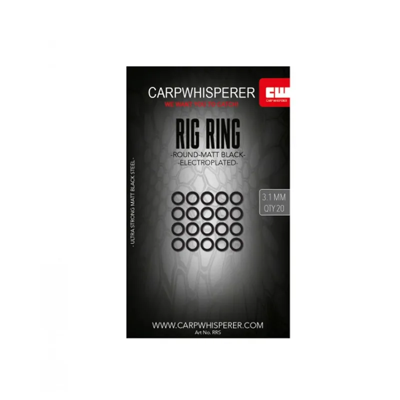 Betaalbaar Carp Whisperer Rig Ring Small – 20 Pc 3.1mm - Karper kleinmateriaal - Matt Black