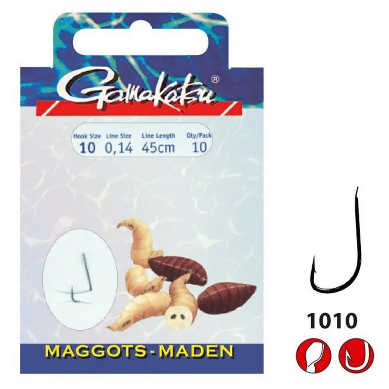 Gamakatsu Booklet Maggots 1010b #12-0.12mm 60cm - Vishaak - Fabrieksprijs