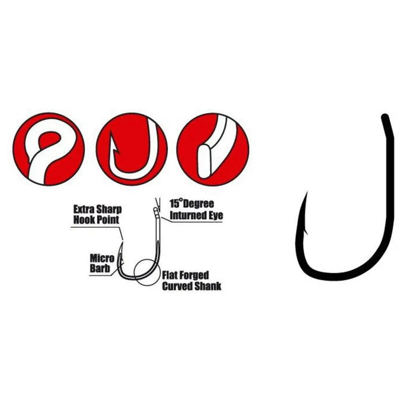 Voordeelprijs Gamakatsu G-Carp Specialist R Hooks Grey #8 - Vishaak -