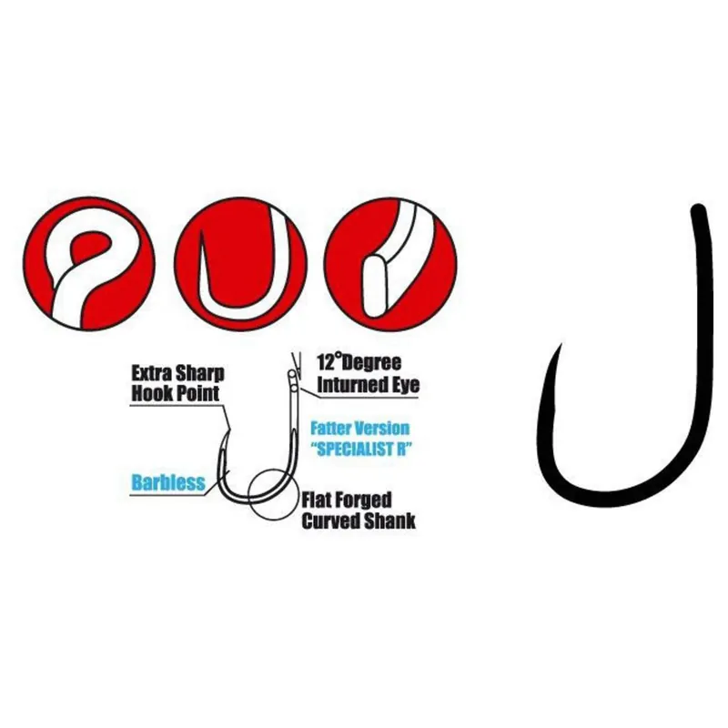 Alleen Vandaag Gamakatsu G-Carp Spec Rx Hooks Barbless Grey #4 - Vishaak -
