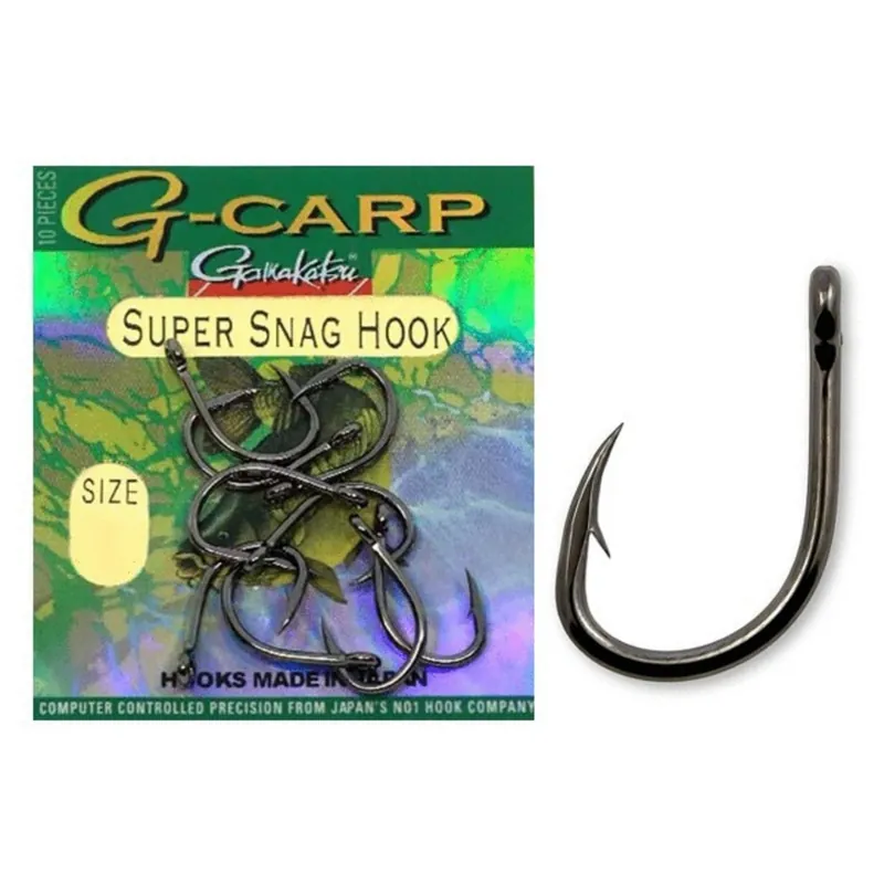 Gamakatsu G-Carp Super Snag Hooks Black #2 - Vishaak - Hete Deal