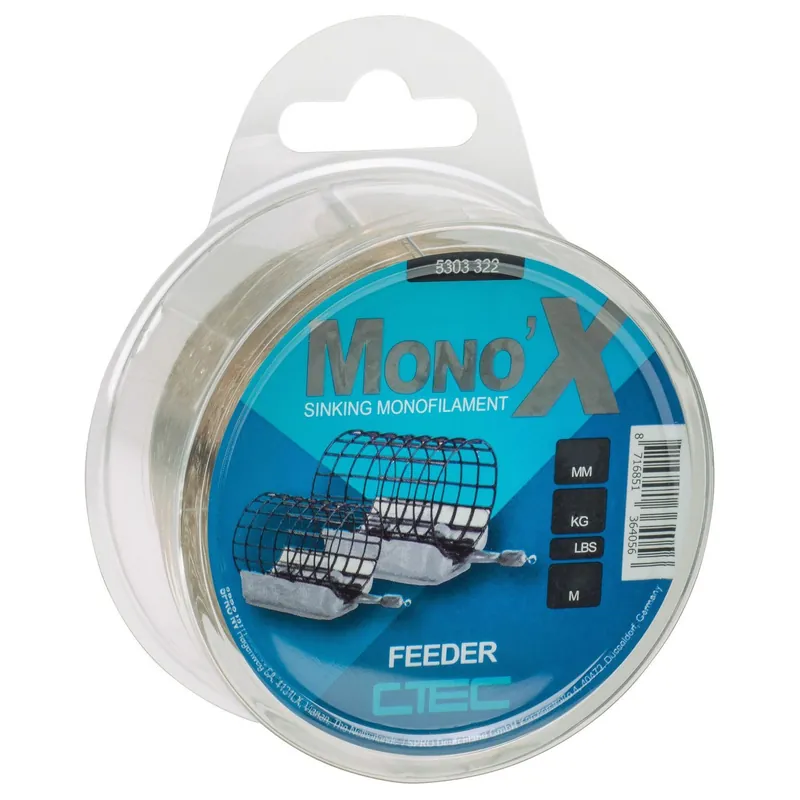 C-Tec Mono X Feeder Brown 0.25mm/5.3kg 500m - Vislijn - Express Levering