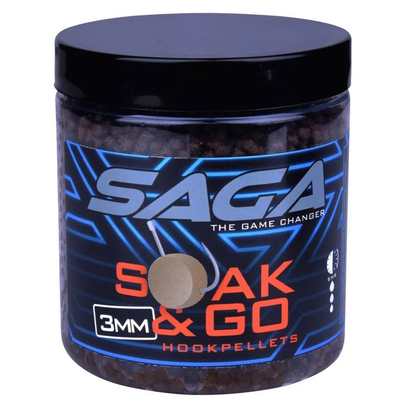 Veilige Betaling Saga Soak & Go Hookpellets 3mm - Aas -