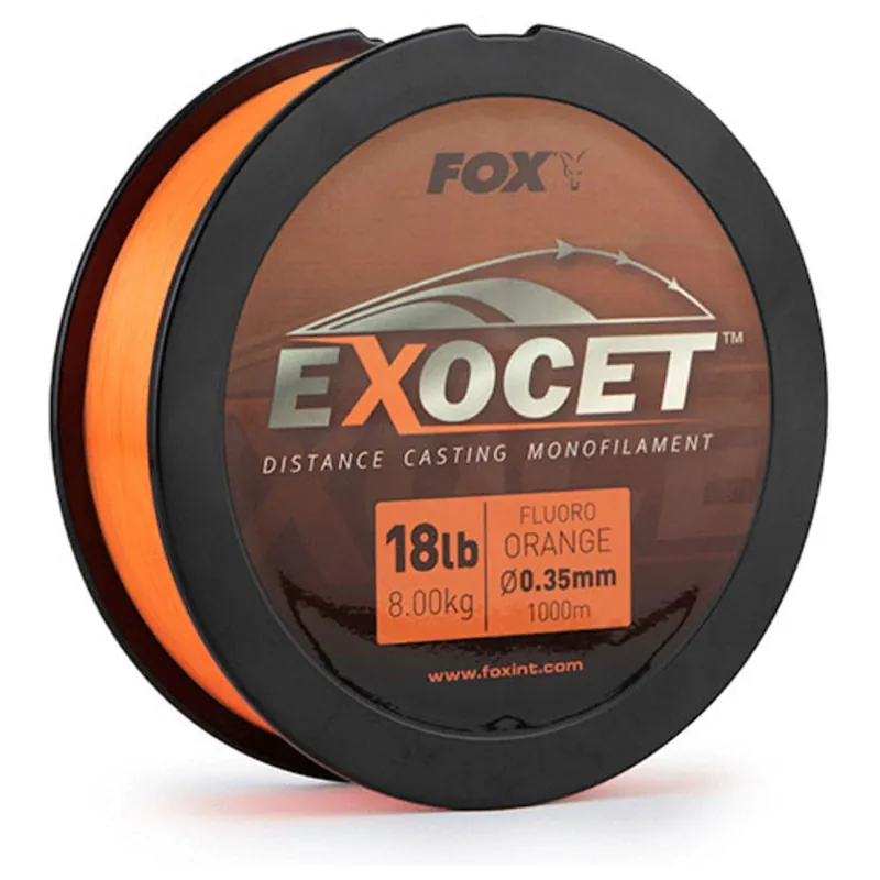 Exclusieve Aanbieding Fox Exocet Fluoro Orange Mono 0.35mm 18lb / 8.0kg (1000m) - Nylon -