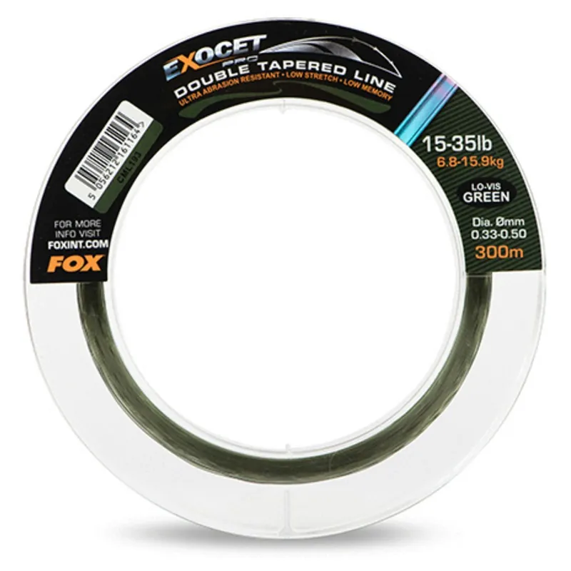 Weekendaanbieding Fox Exocet Pro (Low Vis Green) Double Tapered Line 0.26mm - 0.50mm X 300m - Nylon -