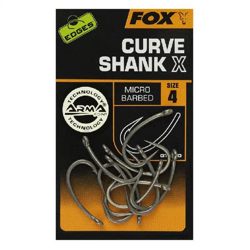 Fox Edges Curve Shank X Size 4 - Haken - Size 4 Weekendaanbieding