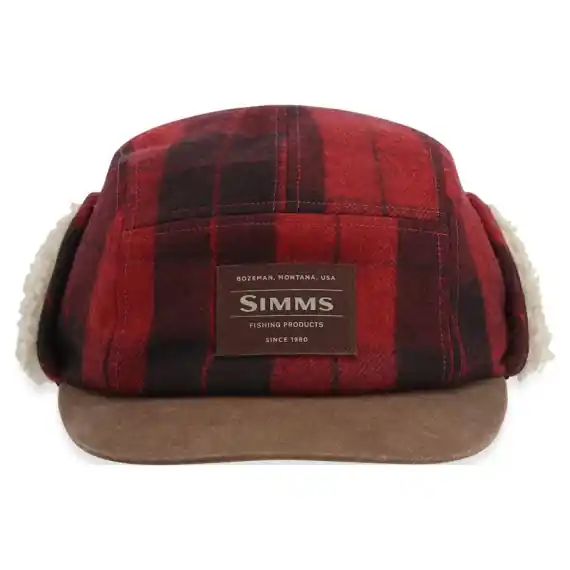 Simms Coldweather Cap Red Buffalo Plaid L/XL Koopje