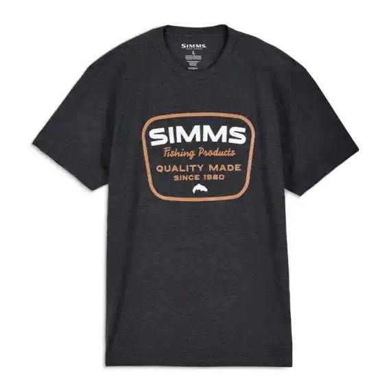 Simms Stamp Lock T-shirt Charcoal Heather - S Bestel Nu