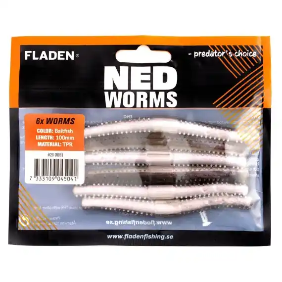 Fladen NED worm 6p 10cm Baitfish Must-Have