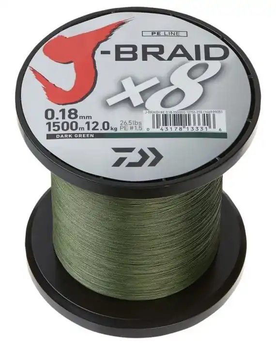 Daiwa J-Braid X8 0.20mm 1500m DARK GREEN Uitverkoop