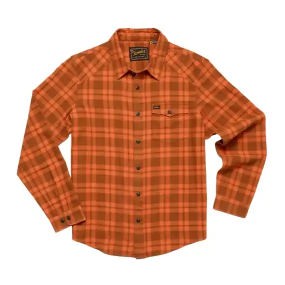Howler Bro's La Grange Lightweight Flannel Cohen Plaid Pumpkin - S Speciale Aanbieding