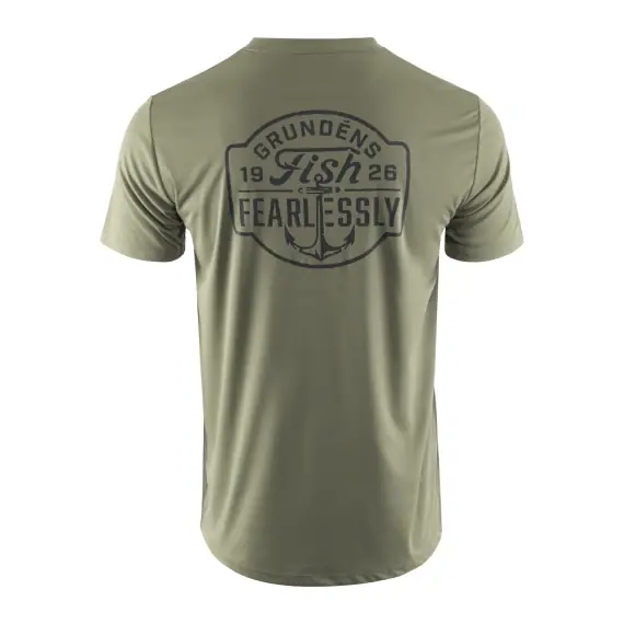 Bestel Nu Grundéns Fish Fearlessly SS Tech Tee Forest - L