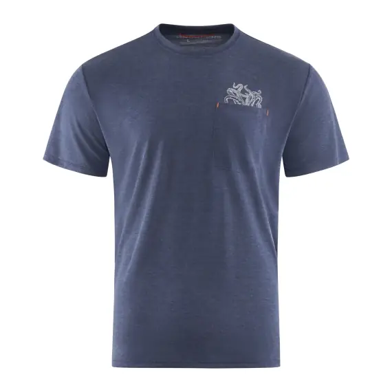 Grundéns Species Pocket Tee Dark Navy Heather - M Favoriet