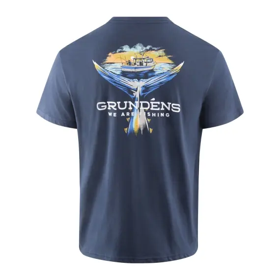 Grundéns Tuna Tailscape SS T-Shirt Dark Navy - XL Voordeelprijs