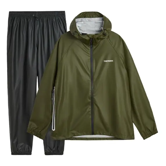Tretorn Packable Rainbreaker Set, Forest Green - S Populair