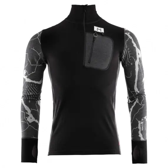 Aclima Lars Monsen Femunden Polo M's Jet Black/Marengo/Femunden Dark - S Direct Verzonden