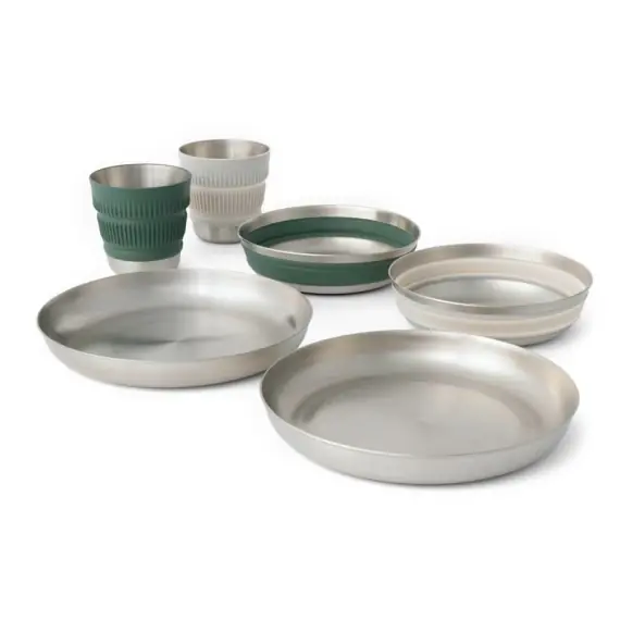 Speciale Aanbieding Sea To Summit Detour Stainless Steel Collapsible Dinnerw. Set 2P, 6pcs