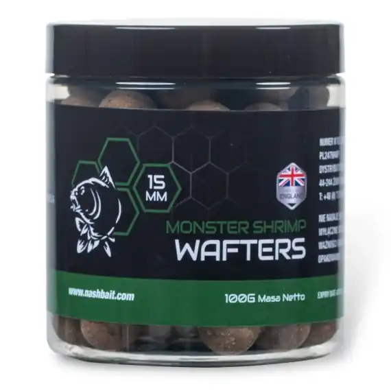 Flitsaanbieding Nash Monster Shrimp Wafters 15mm 100g