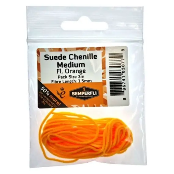Speciale Aanbieding Semperfli Suede Chenille 1.5mm Medium - Fl Orange