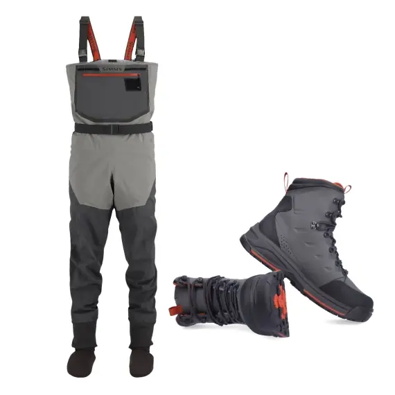 Uitverkoop Simms Freestone Wader Combo with Freestone Boots - Smoke
