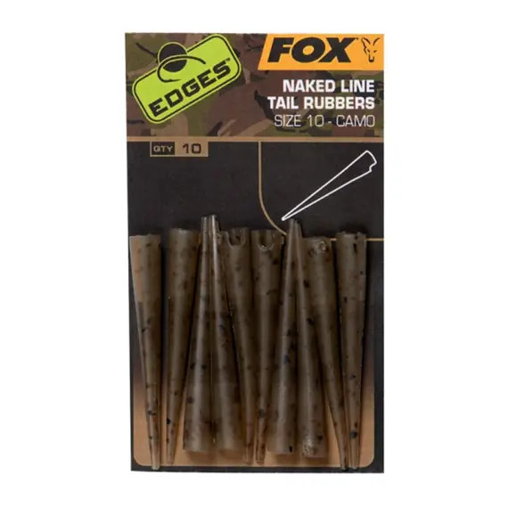 Betaalbaar Fox Edges Camo Naked Line Tail Rubbers Size 10 10-pack