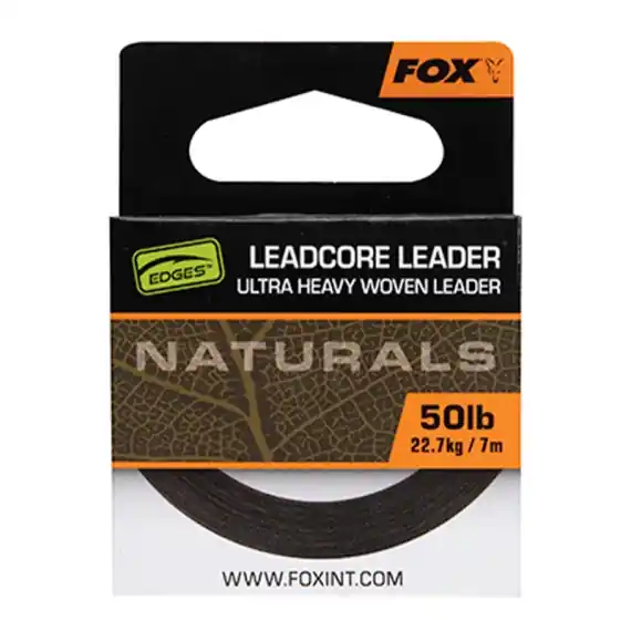 Snelle Levering Fox Edges Naturals Leadcore Leader 25m Ultra Heavy 50lb 22.7kg