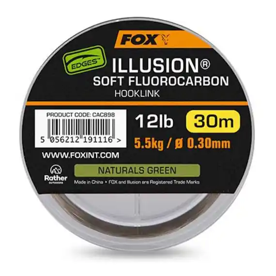 Fox Edges Illusion Soft Fluorocarbon Hooklink 8.6kg 0.39mm 30m 3-pack Nu Kopen