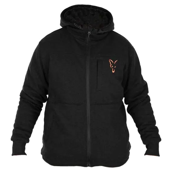 Fox Collection Sherpa Jacket Black & Orange - Medium Koop Vandaag