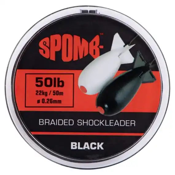 Spomb Braided Leader 22kg/50lb 50m Black Laatste Versie