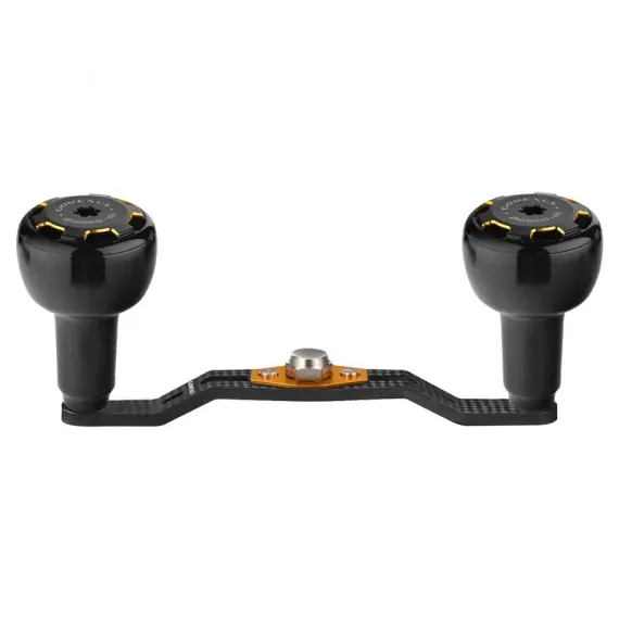 Gomexus 105mm Carbon Swept Handle with 30mm Aluminium Knob 7x4mm - Black & Gold Beperkt Aanbod