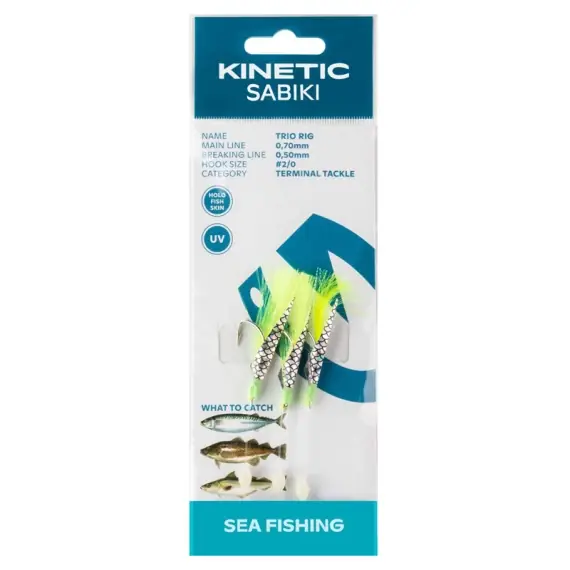 Kinetic Sabiki Trio #2/0 - Red/Blue Flash Direct Verzonden
