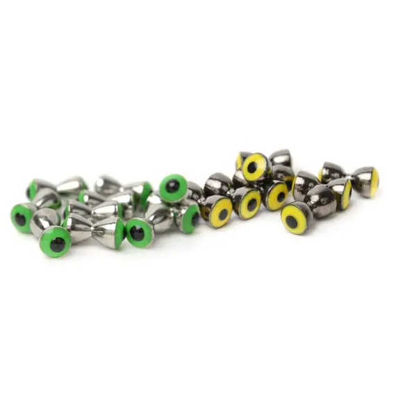 Real Eyes 6.3mm - Nickel / Green eye Speciale Aanbieding