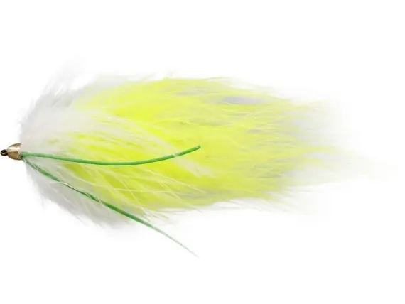 Gecertificeerd Marabou Worm White/Chartreuse # 10
