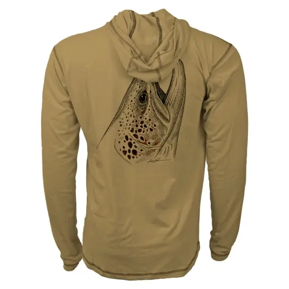 Fabrieksprijs RepYourWater Hooded Sun Shirt Merino Breeze Rising Brown - L